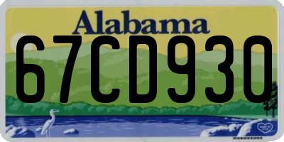 AL license plate 67CD930
