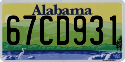 AL license plate 67CD931