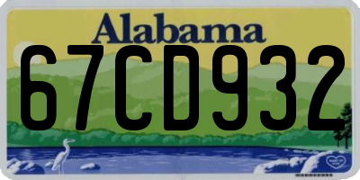 AL license plate 67CD932