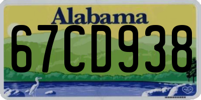 AL license plate 67CD938