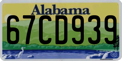AL license plate 67CD939