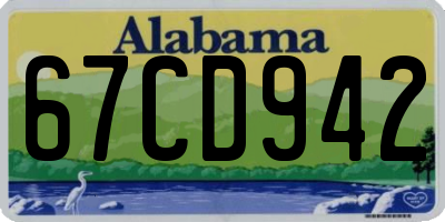AL license plate 67CD942