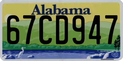 AL license plate 67CD947