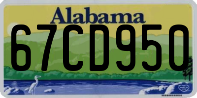 AL license plate 67CD950