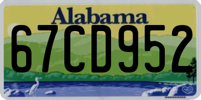 AL license plate 67CD952