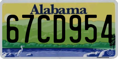 AL license plate 67CD954