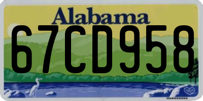 AL license plate 67CD958