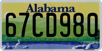 AL license plate 67CD980