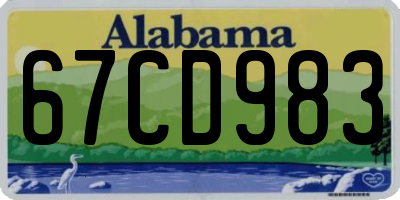AL license plate 67CD983