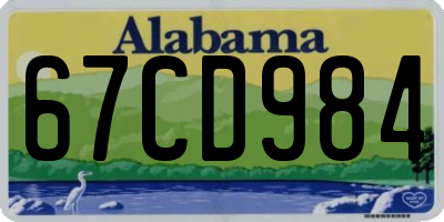 AL license plate 67CD984