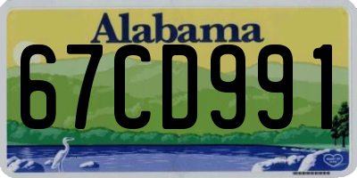 AL license plate 67CD991