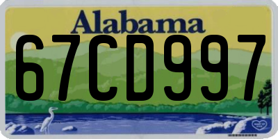 AL license plate 67CD997