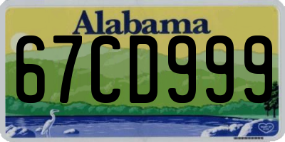 AL license plate 67CD999