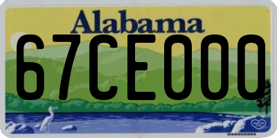 AL license plate 67CE000