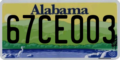 AL license plate 67CE003
