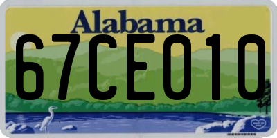AL license plate 67CE010