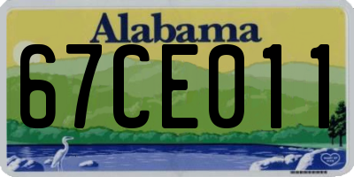 AL license plate 67CE011