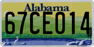 AL license plate 67CE014