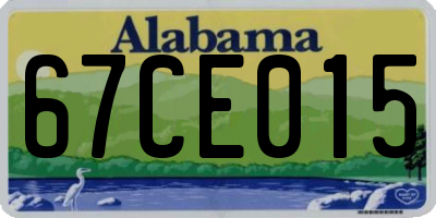 AL license plate 67CE015