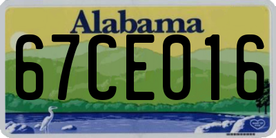 AL license plate 67CE016