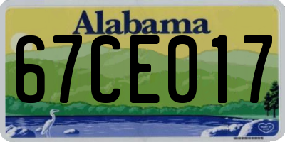 AL license plate 67CE017