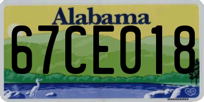 AL license plate 67CE018