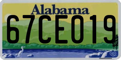AL license plate 67CE019