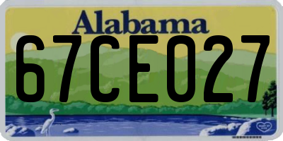 AL license plate 67CE027