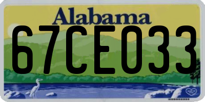 AL license plate 67CE033