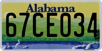 AL license plate 67CE034