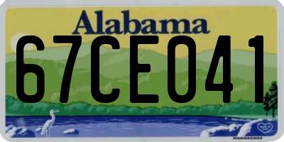 AL license plate 67CE041