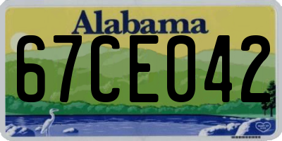 AL license plate 67CE042