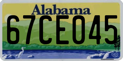 AL license plate 67CE045