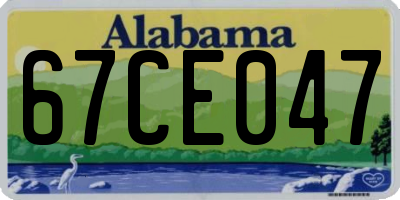 AL license plate 67CE047