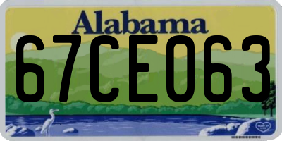 AL license plate 67CE063