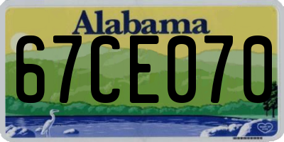 AL license plate 67CE070