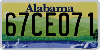 AL license plate 67CE071