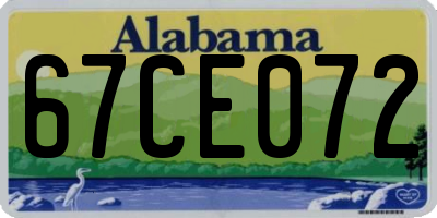 AL license plate 67CE072