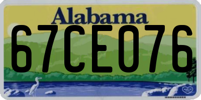 AL license plate 67CE076