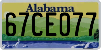 AL license plate 67CE077