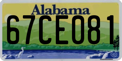 AL license plate 67CE081