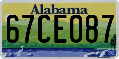 AL license plate 67CE087