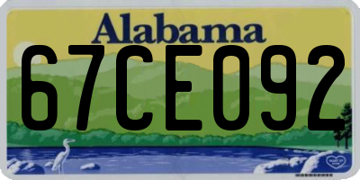 AL license plate 67CE092