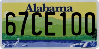 AL license plate 67CE100