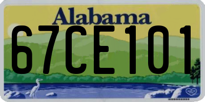 AL license plate 67CE101