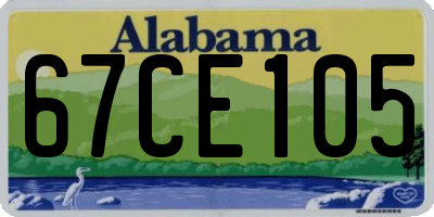 AL license plate 67CE105