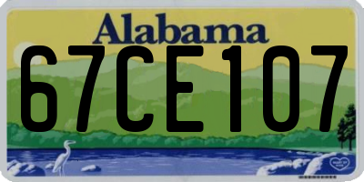 AL license plate 67CE107