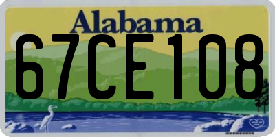 AL license plate 67CE108