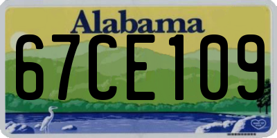 AL license plate 67CE109