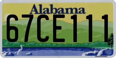 AL license plate 67CE111